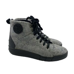 DEJA Shoe Eco Sneaks Boot Gray Wool Felt Lace Up Ankle Hiking Womens 8.5